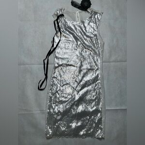 Heartless Revival silver sequin and mesh mini dress NWT size XS